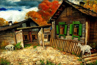 House with a Goat by Yehuda Pen